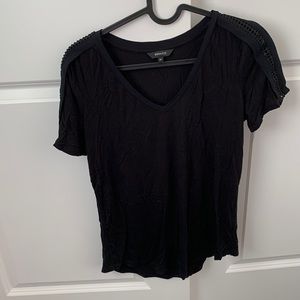 Black shoulder detail top